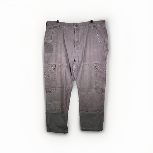 Carhartt‎ Mens Relaxed Fit Double Knee Pants 42x30 Gray Cotton Ripstop Carpenter - Picture 1 of 11